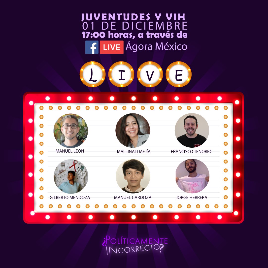 fundmexicovivo's tweet photo. En este Día Mundial de la Lucha contra el SIDA 2020 estaremos hablando de "Juventudes y VIH" con @agora_mex en #PolíticamenteINcorrecto.

¡Te esperamos! https://t.co/TyVpVmEdqf