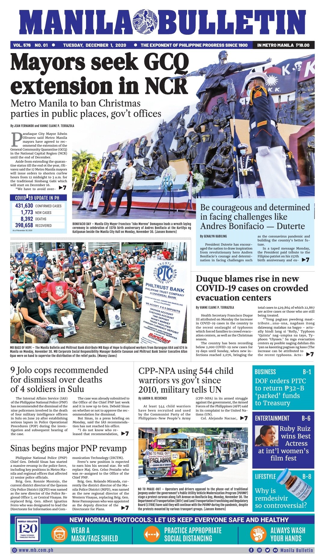 Manila Bulletin News Manila Bulletin Headline For Today 12 01 T Co Jylimuopnj Grab A Copy At Your Favorite Newsstand Today Or Read It All On Our Website At T Co Lkghozbdn5 T Co Rbuv6sjcor Twitter