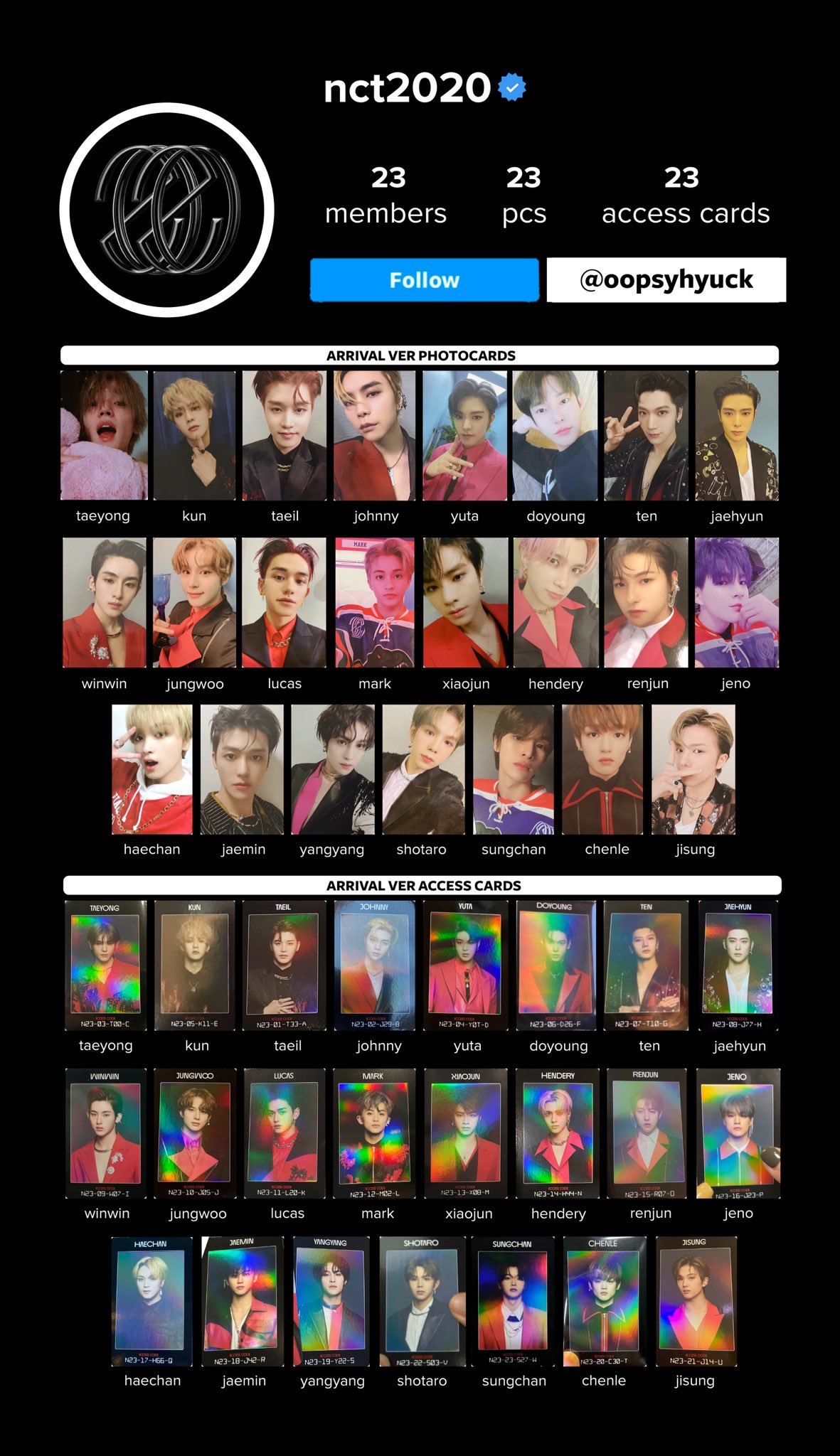 NCT 2020 2nd Album Resonance Pt.2 Photocard Access Card