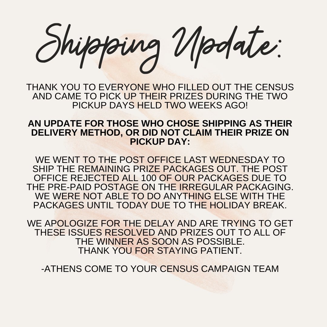 SHIPPING UPDATE

Thank you for staying patient. 💛