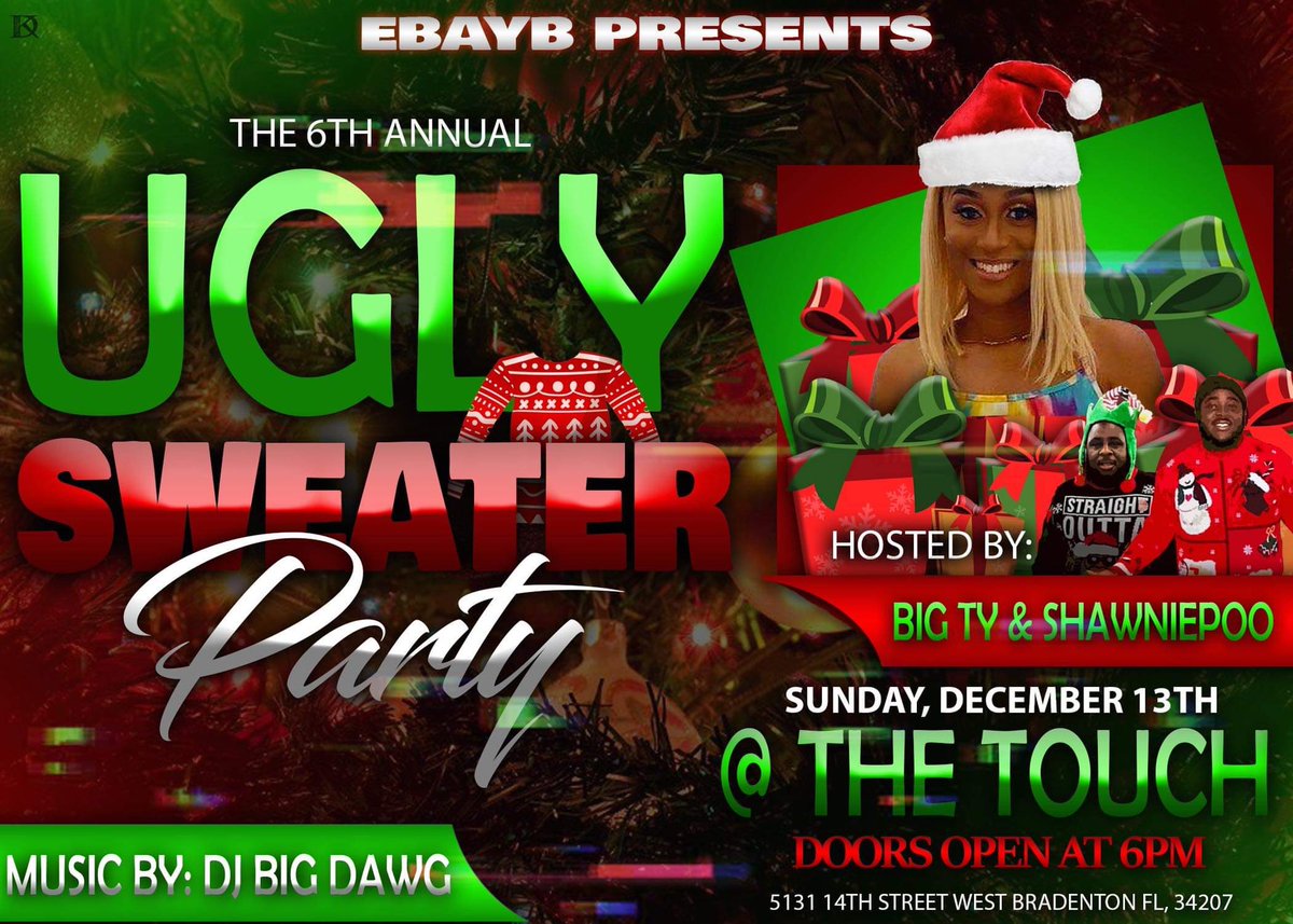 E_Bayb's tweet photo. It’s that time.. THE Ugly Sweater Party 2020🗣🎅🏽🎄🎉‼️ https://t.co/pP7JmWcQOi