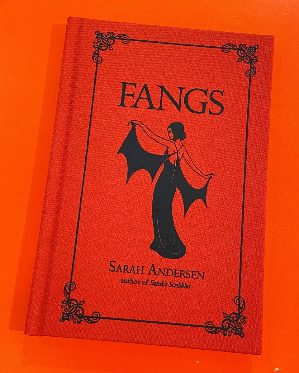 First featured as a webcomic, Fangs by  @SarahCAndersen is now available in a beautiful hardcover & clothbound edition! This charming, clever, and sometimes awkward love story between a 300 year-old vampire and a werewolf is way more relatable than you might think  – bei  Kidsbooks Kitsilano