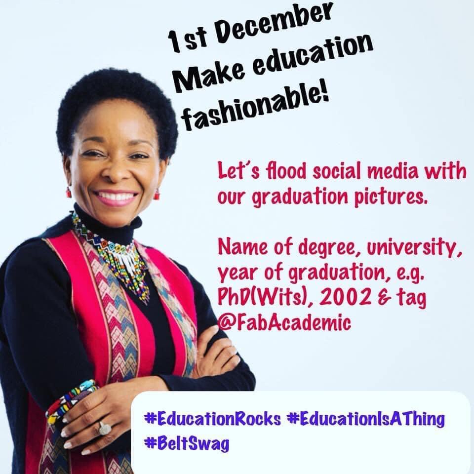 MrsMaswime's tweet photo. Make education fashionable day!!! I wanted to become a specialist and to have a PhD by the age of 35. Now I’m an Associate Professor and a Head of division at UCT. It all starts with a dream and a commitment to your dream ✊🏾 @FabAcademic https://t.co/ZTWmzKzkET