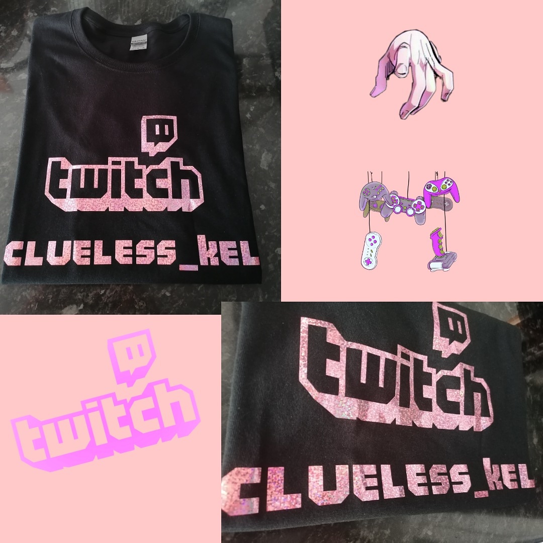 clueless_kel's tweet photo. Loving my twitch tshirt ���
New family business just starting out 👌
#SupportSmallBusinesses #newbusiness #WorkFromHome #customyse #Customs #gifts #apparel #merch #twitchstreamer #personalised https://t.co/nmWYrgscPE