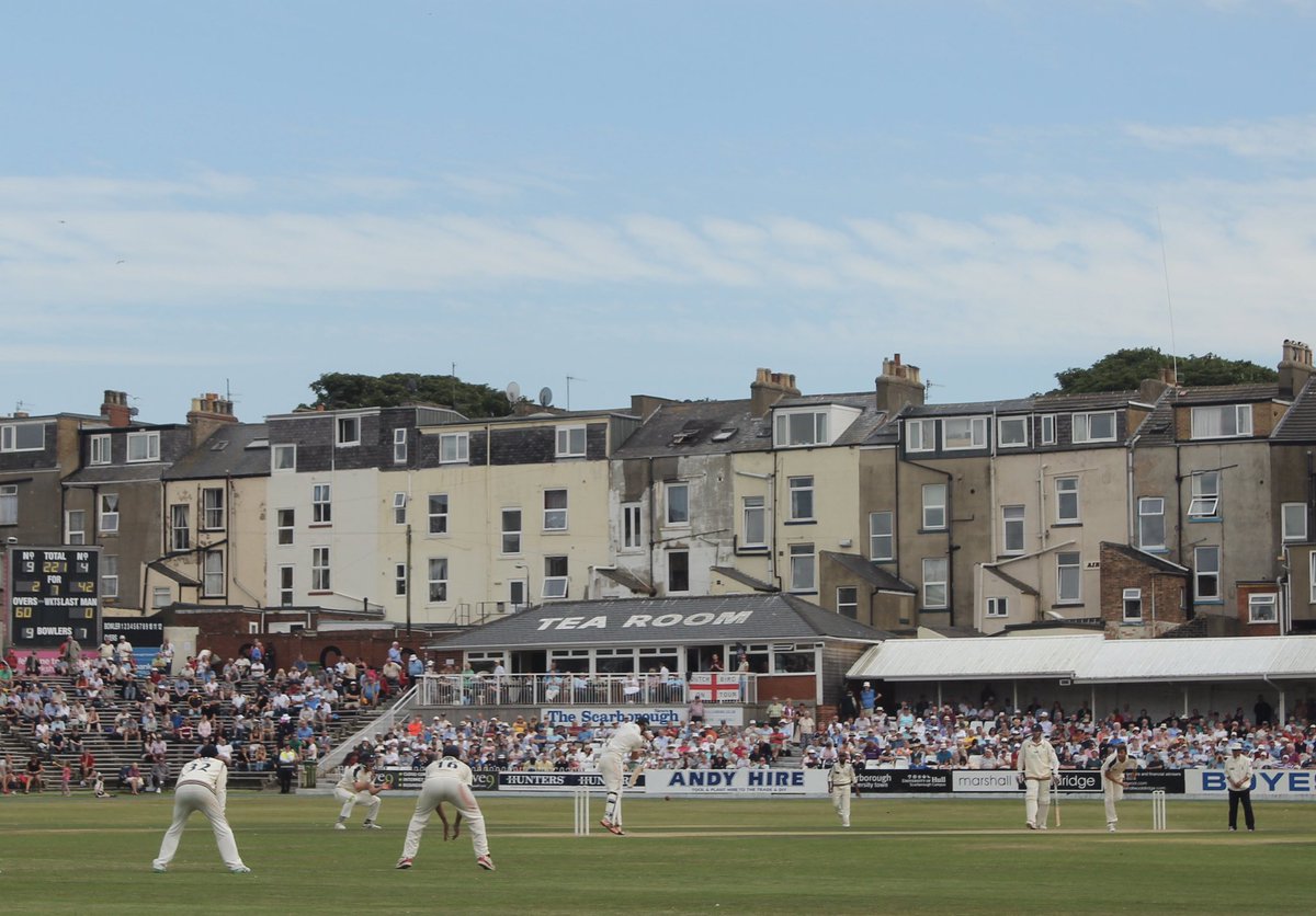 ScarboroCricket's tweet photo. Today’s letter in the photographic A-Z of @YorkshireCCC at Scarborough in recent years is P. P for Liam Plunkett and perhaps the fastest bowling spell on the ground for a long time, in 2015. Also Steve Patterson at full pelt, and finally the pavilion. #NMRpictures #cricket https://t.co/pCbqzpMTBc