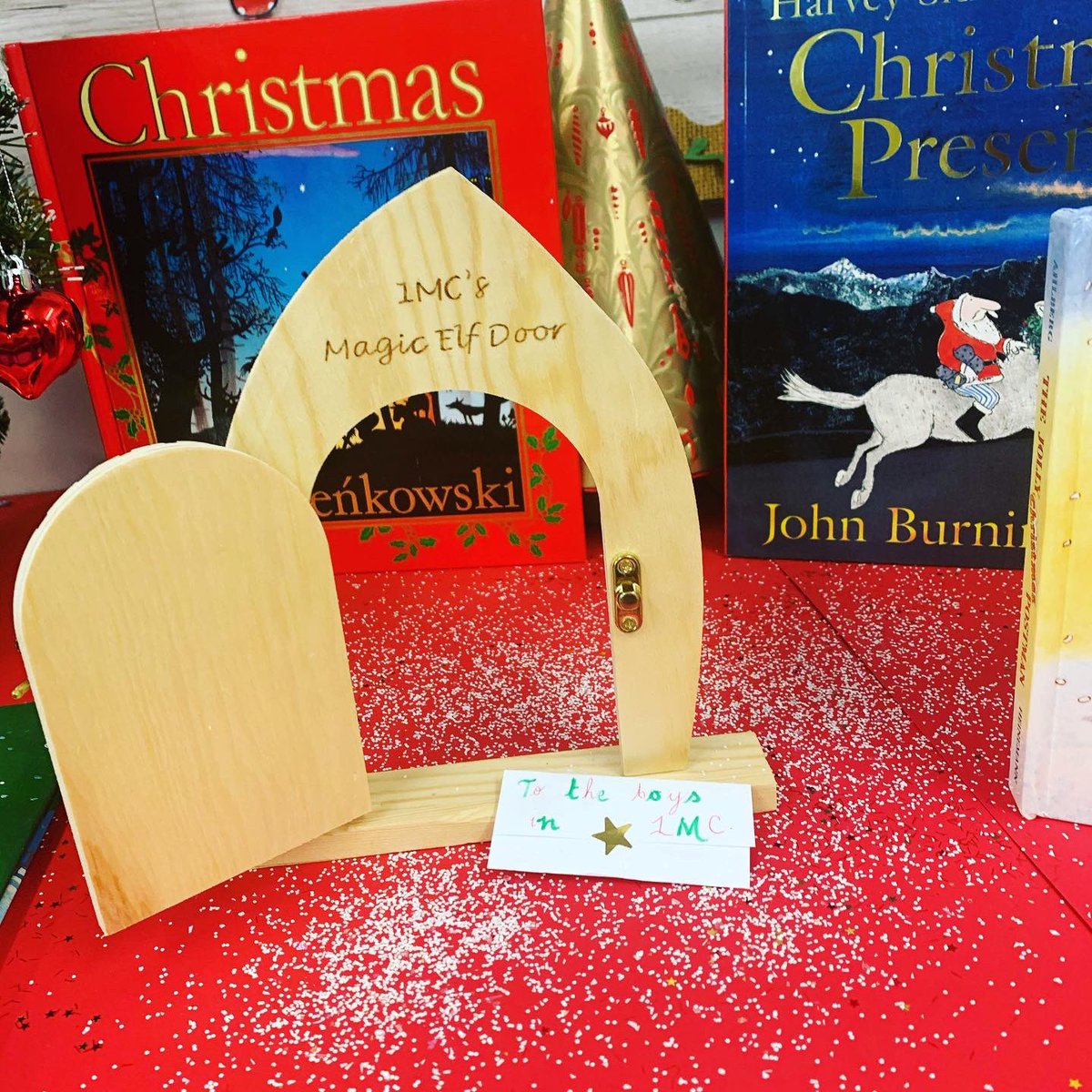 He’s back! This classroom is under elf surveillance! Parents - we will let you know whether the boys are on the #nicelistornaughtylist 🤣🤣🎄😉 #ks1 #christmas #elfontheshelf