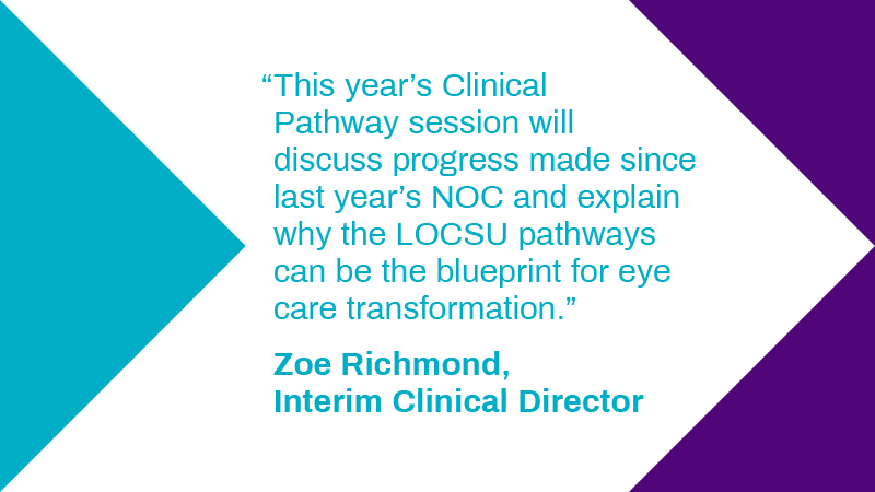 LOCSU's tweet photo. This evening at #NOC2020 weโll have a clinical pathways update with Zoe Richmond. Book here: https://t.co/pR8DTXzkqn #optometry #opticians #virtualNOC https://t.co/DRbHlBY7LU
