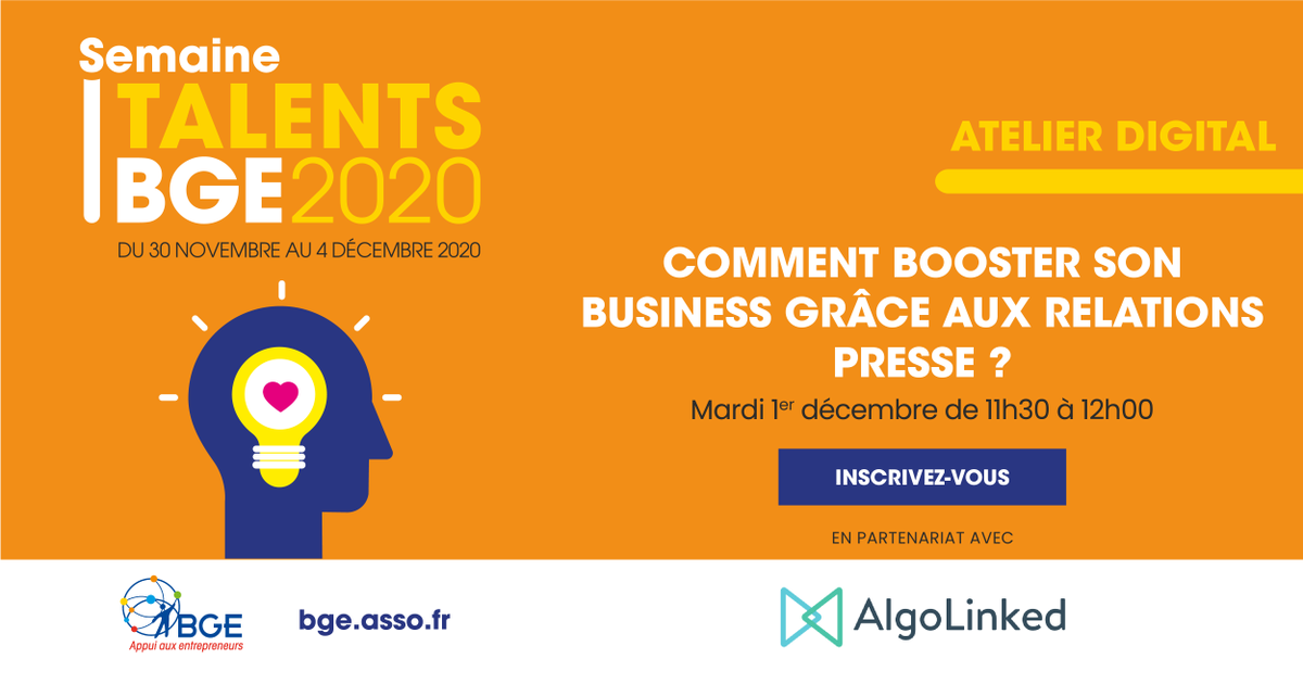 Reseau_BGE's tweet photo. #SemaineDesTalents #AtelierDigital
🕒 H-2 avant l'atelier : Comment booster son business grâce aux relations presse ?
Inscrivez-vous maintenant ! 👉 https://t.co/ec7XdFKENG
@Bpifrance @agefiph @CreditMutuel @AlgoLinked #MademoiselleConfettis https://t.co/T4CmDd8KRd