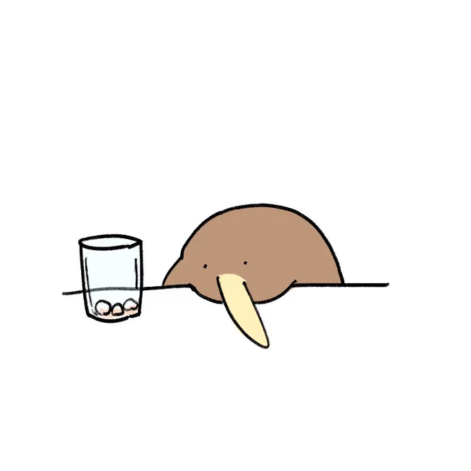 待ち合わせ中にパフェを頼んじゃうキーウィ 