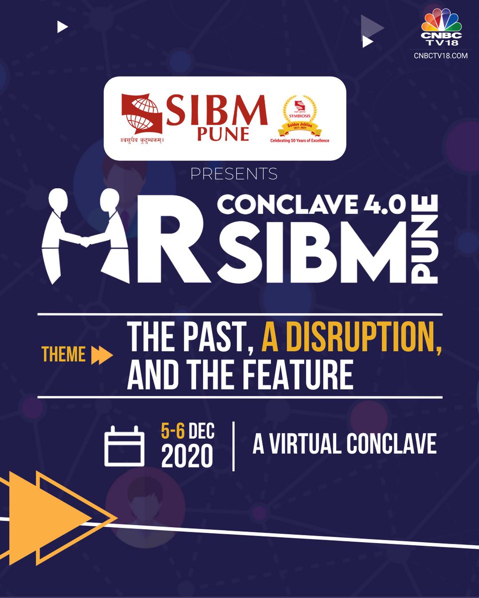 CNBCTV18News's tweet photo. HR serves as the custodian of Lives to redefine value systems & stimulate better workplace dynamics. @SIBMPune feels ecstatic to welcome you to #HRConclave4 to witness industry stalwarts craft a change agenda for individuals & enterprises.
Register Now: https://t.co/FconpnL078 https://t.co/NOWEfBeZI5