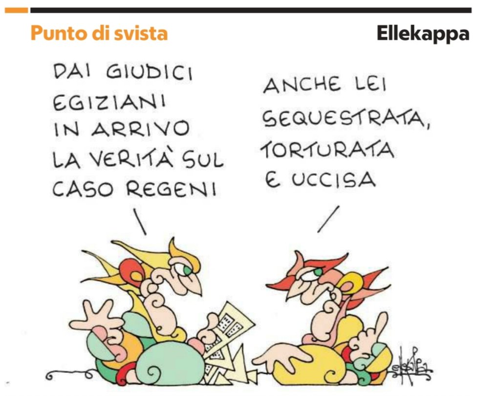 Il Punto di svista di oggi di ellekappa.

#Regeni