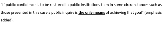 Peter Cory, a retired Canadian judge, investigated the allegations of collusion between UK government and paramilitaries in Northern Ireland and concluded in 2003.