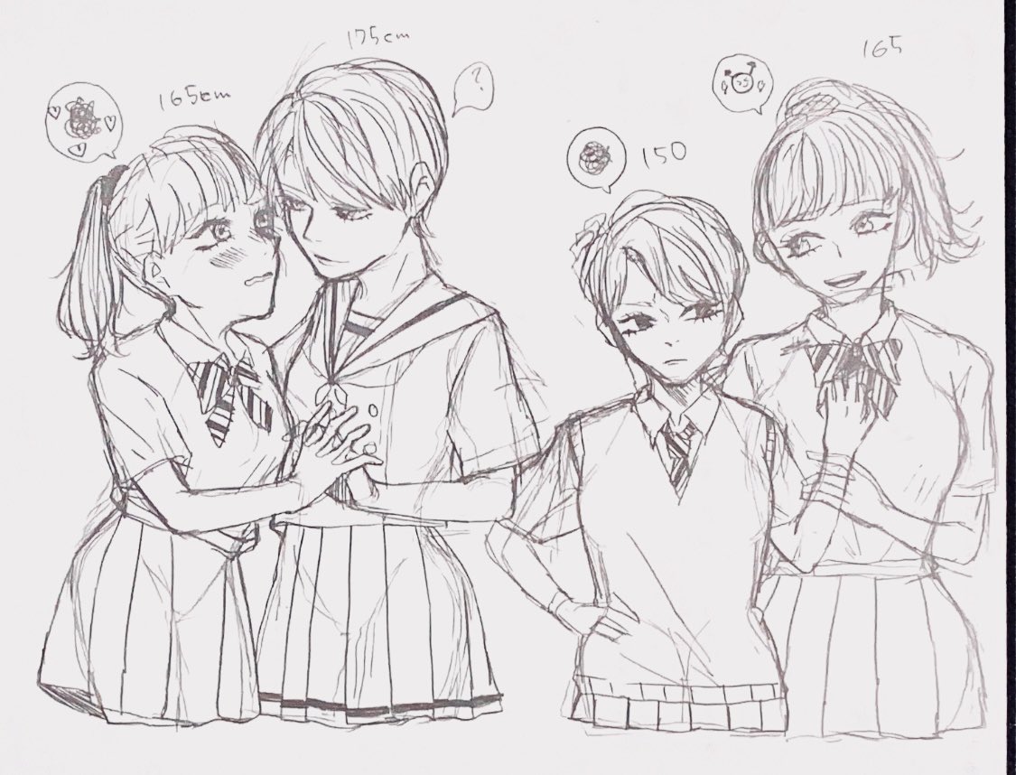 今考えてる高校生の百合百合 ポニテはずっと前からイケメンセーラー先輩 せじの漫画