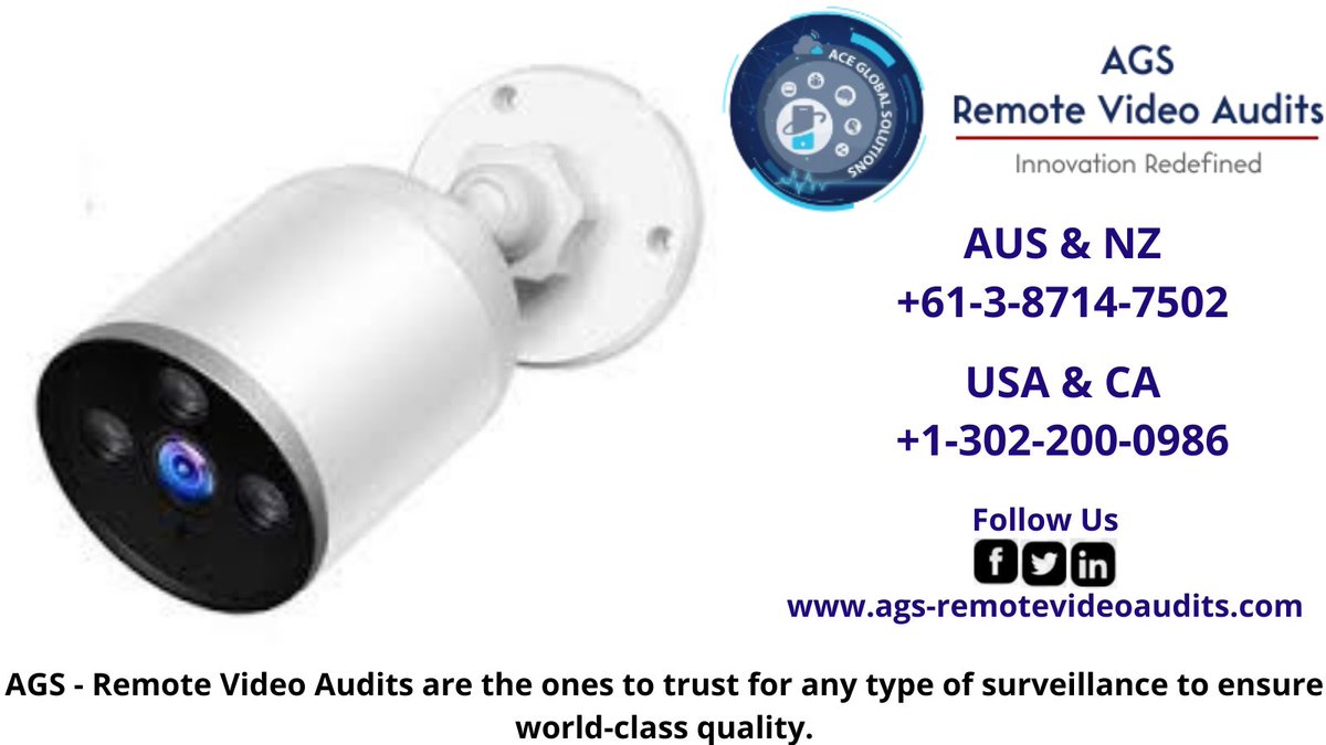 AGSRemotevideos's tweet image. AGS - Remote Video Audits are the ones to trust for any type of surveillance to ensure world-class quality.

#remotevideo #remoteaudio #remotevideoauditing #livestreamingvideos

Website: ags-remotevideoaudits.com