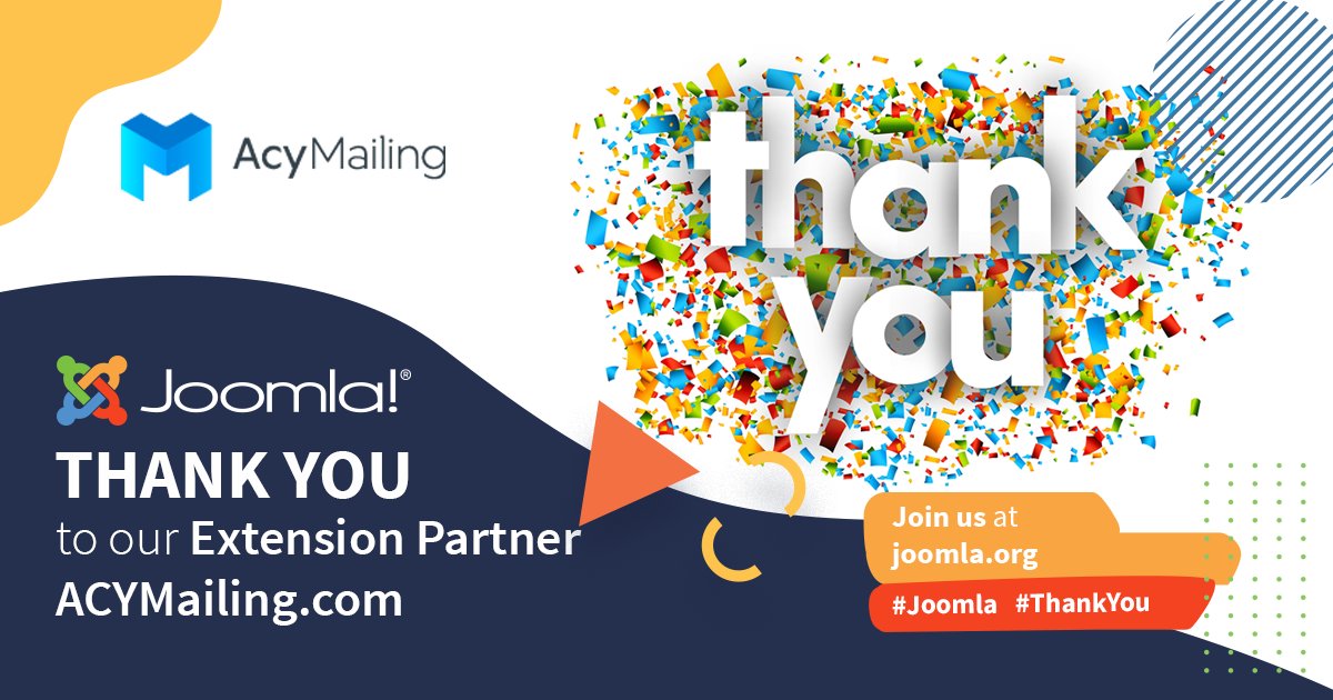 joomla's tweet image. A big shout out THANK YOU to our Extension Partner @acymailingoff for your support! You guys rock! 
#Joomla #ThankYou #ExtensionPartner #grateful #OpenSource  
acymailing.com