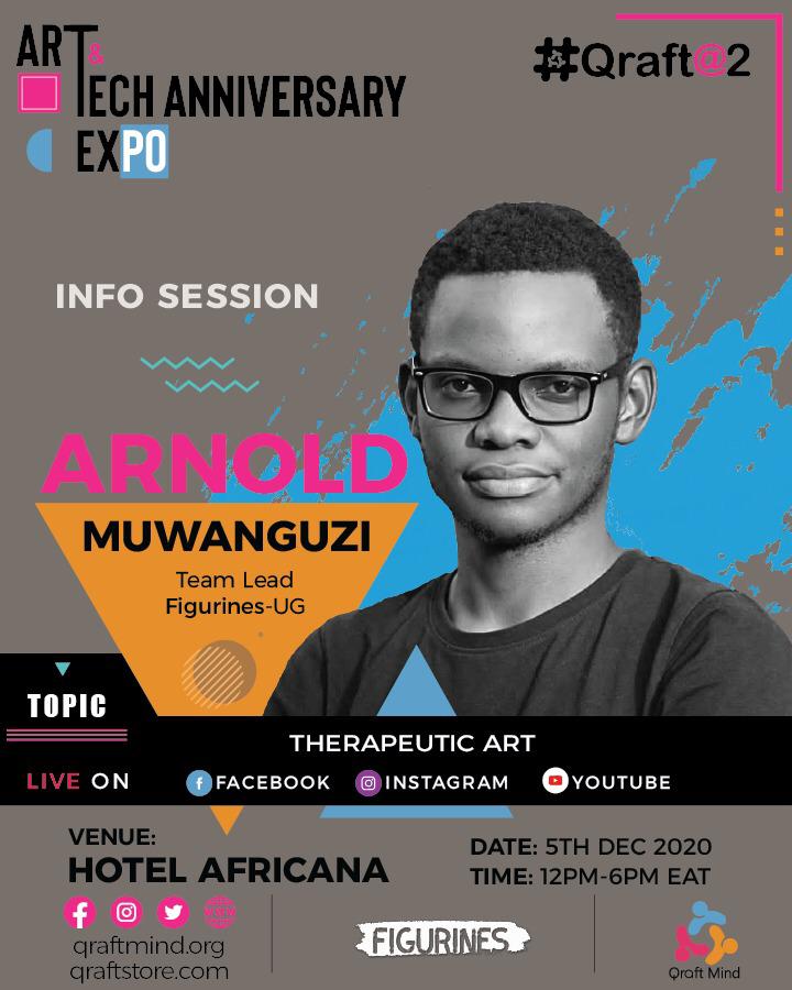 MindQraft's tweet photo. "Painting was my Utopia, the only place I could have peace of mind"
Arnold Muwanguzi, team leader @Figurines_Ug shares his journey &amp; speaks about therapeutic art on #Qraft_2
Catch him speaking live across our social media.
5th of December, Mark your calender!

#Qraftat2 #Qraft_2 https://t.co/UtcyQ7NGjg