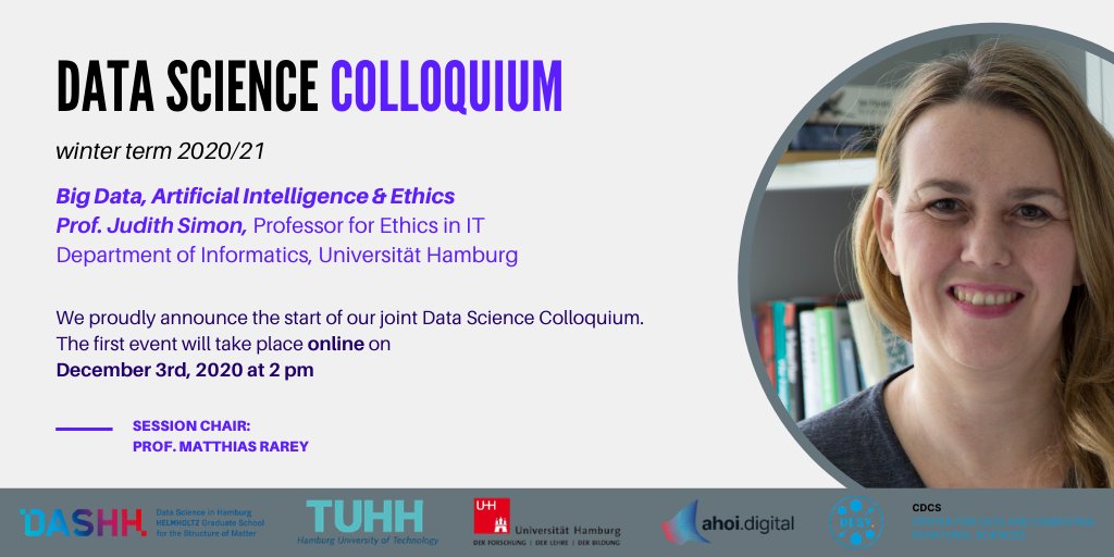 Diese Woche nicht viel Spannendes auf dem Zettel?! Wie wäre es mit #DataScience ? 
@jud1ths1mon macht den Auftakt beim Data Science Colloquium von DASHH: 
ahoi.digital/data-science-c…