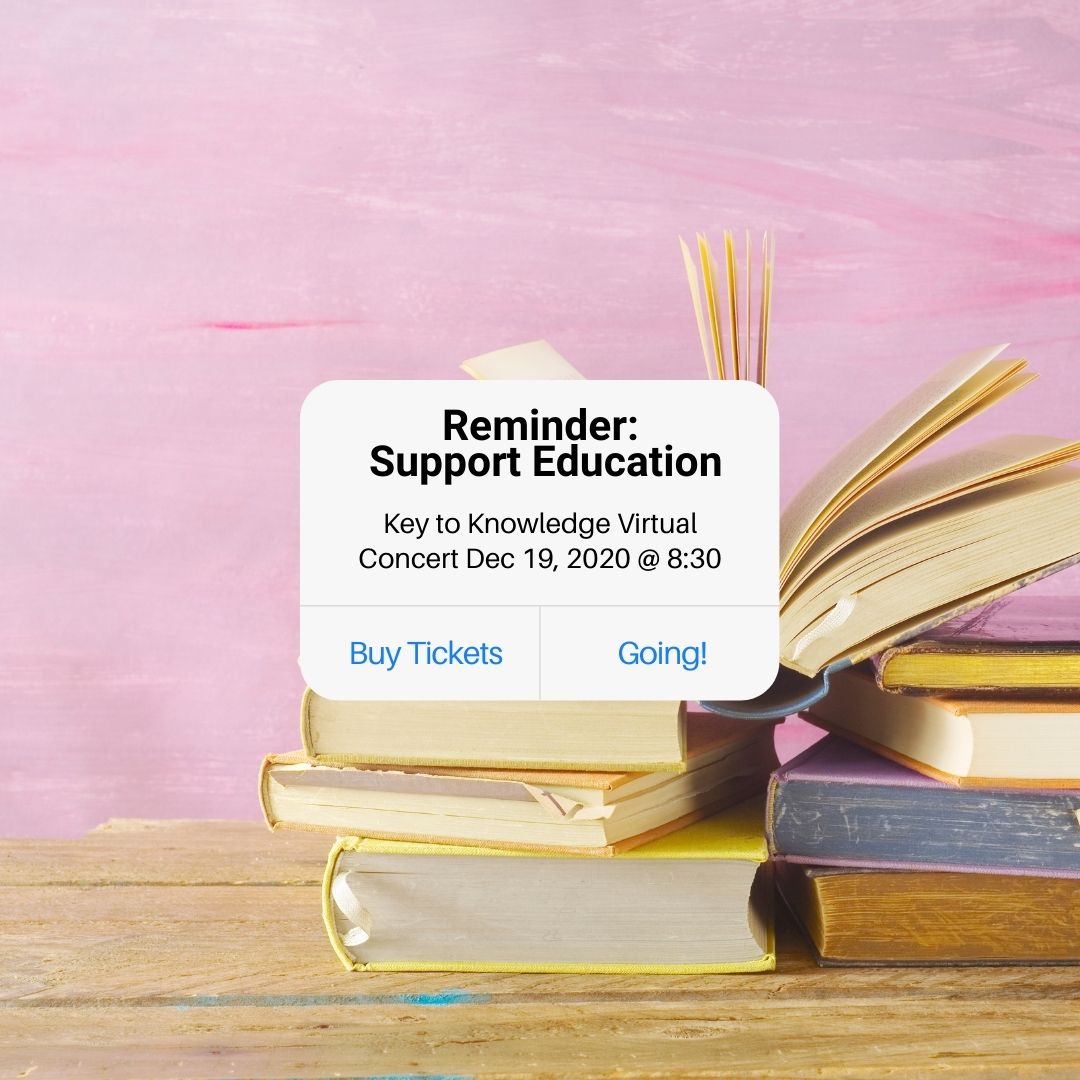 KeyToKnowledge's tweet photo. REMINDER: Our virtual concert for #GivingTuesday is on December 19th! Have you bought your tickets yet? Go to https://t.co/uEPoRLkaXw and #BetheKeytoKnowledge

#nonprofit #education #keytoknowledge https://t.co/j1eIKsULTu
