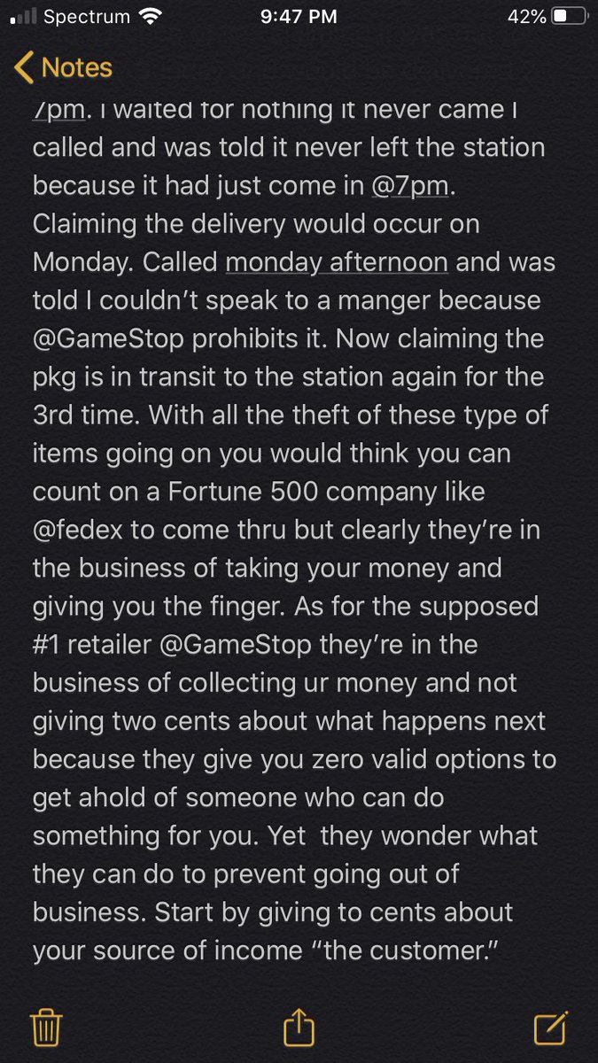 Gabe1880's tweet photo. #boycottfedexground #fedex #boycottgamestop  @GameStop @FedExHelp @FedEx @FedExGround @ABC @NBCLA @cbs2kcal9brk  Theft, False Delivery &amp; Poot Customer Support is plaguing PS5 Consumers. Who here has experienced this?? Here’s my story. https://t.co/S5o4s5xhtw