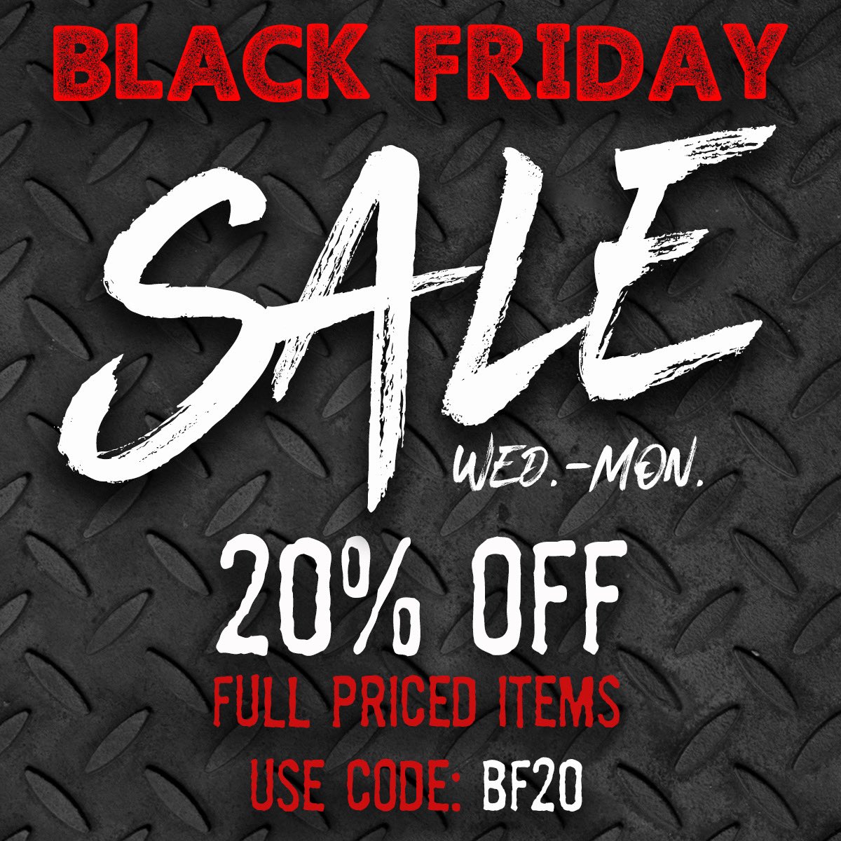 Sale ends at MIDNIGHT PACIFIC TIME! Save 20% on all regularly priced items with code BF20 and also shop our sale section for 50-75% off clearance items!!! GreaseGasAndGlory.com
#blackfriday #blackfridaysale #blackfridaydeals #clearancesale