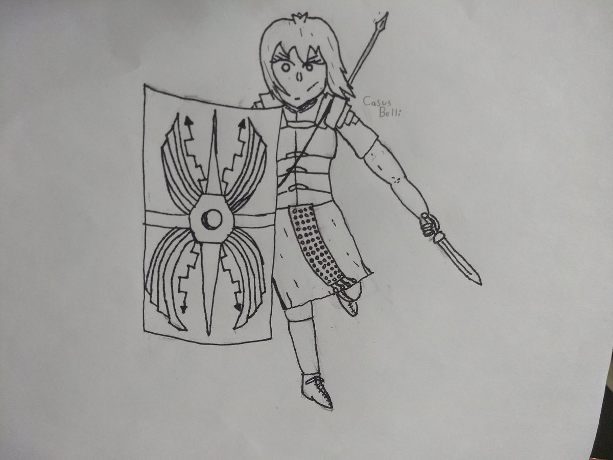 CasusBelliGrey's tweet photo. A paper drawing of a Legionary! https://t.co/wnih6V2IRs