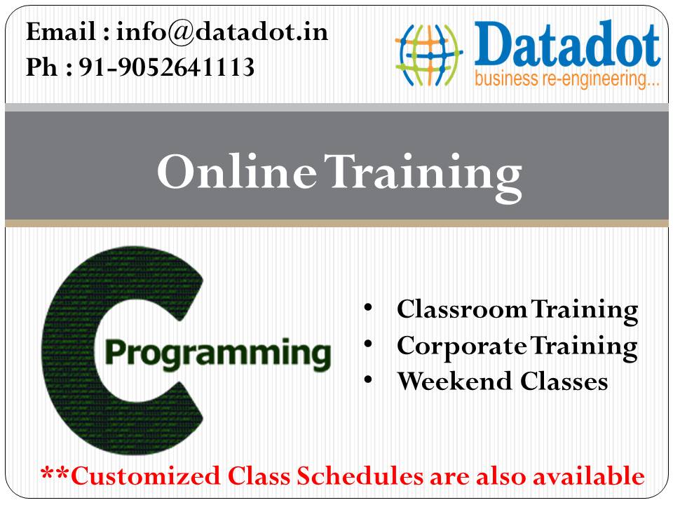 DatadotT's tweet image. Our Blog : datadottraining.blogspot.com…/clanguage-online-tra…
Attend free demo : goo.gl/forms/m9gSZXmZ…
#clanguage #online #training #course #education #software #learning #career #knowledge #classes #students #datadot
For More info : datadot.in
Call us : 9052641113