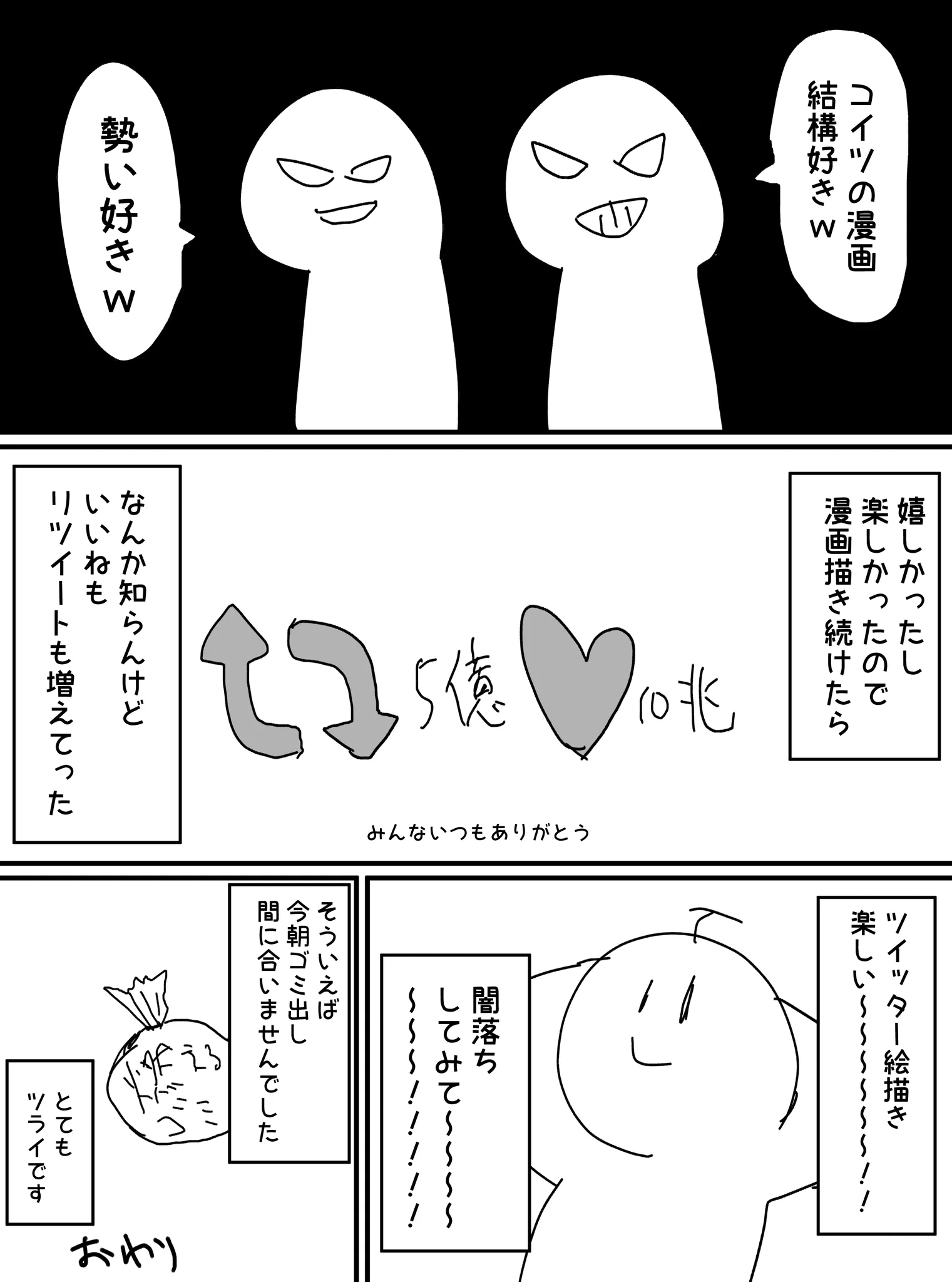 とてもツライことがあったので漫画にした…今朝のゴミ出しに間に合わなかったことw