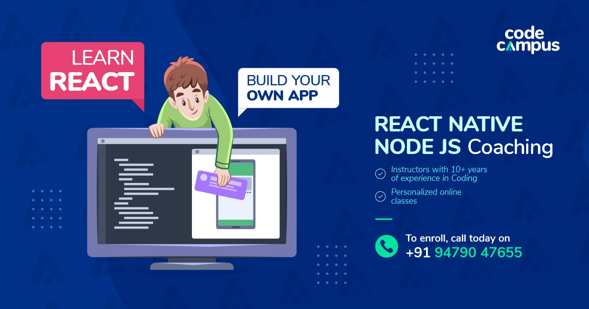 CodeCampusIT's tweet photo. Interested in learning mobile app coding?
Learn online from the best instructors.
To register, call us at +919479047655.
#reactnative #Nodejs #codingisfun #Software #career #Training #Raipur #Chhattisgarh #CodeCampus #India https://t.co/IZgfboc4X9