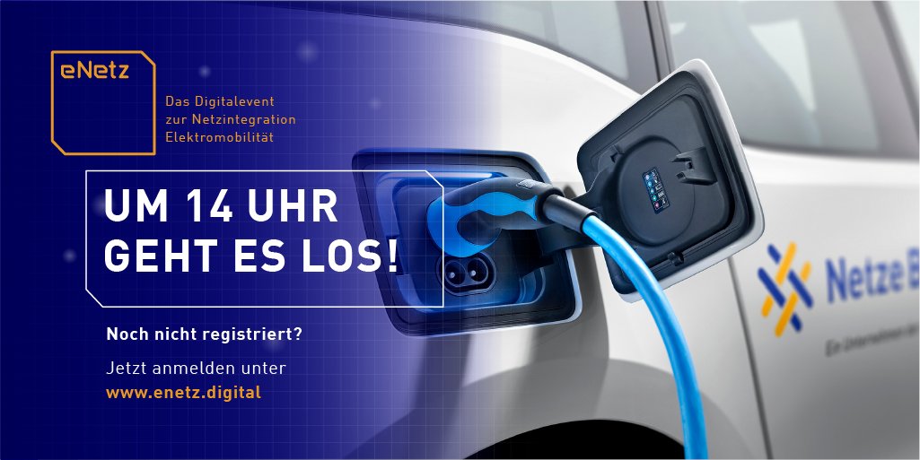 NetzeBW's tweet photo. Es ist soweit! Heute 14 Uhr startet unser ##Digitalevent zur #Netzintegration #Elektromobilität. Melden Sie sich jetzt kostenlos für eNetz unter https://t.co/PglGKEDMiL an und stellen Sie sich Ihr individuelles Programm für das Digitalevent zusammen. /m https://t.co/Z7M2kXLagF