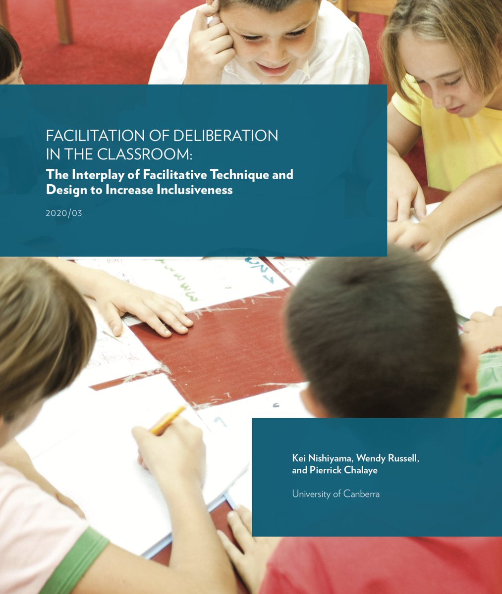 Week 10: Deliberation & education. We learnt some key lessons from Delib in School projects in (with  @AWendyRussell &  @PChalaye) and in  (with  @ogadi_ogadi &  @asimov1920). Check out our  @DelDemUCan working paper on deliberative facilitation https://www.governanceinstitute.edu.au/magma/media/upload/ckeditor/files/[Centre]%20WP-2020-03-v3(1).pdf
