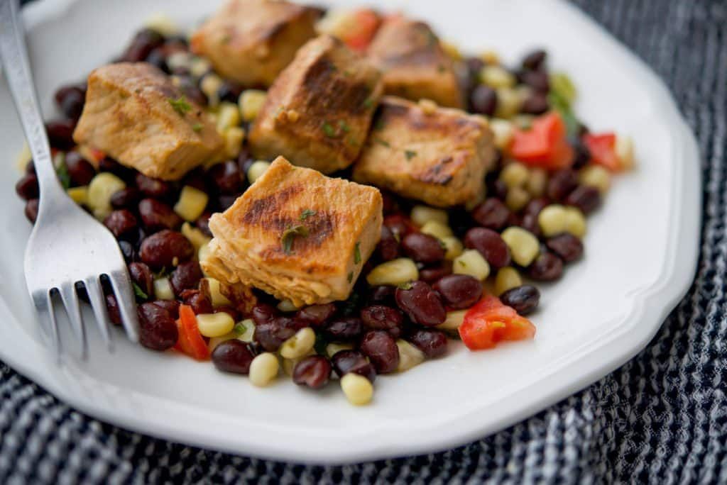 Center cut boneless #pork loin cut into bite sized pieces, marinated in #Tequila, fresh lime juice and herbs; then served over a black bean, corn salsa. https://t.co/NfPY2Sp4gl https://t.co/UrvXf7U7M6