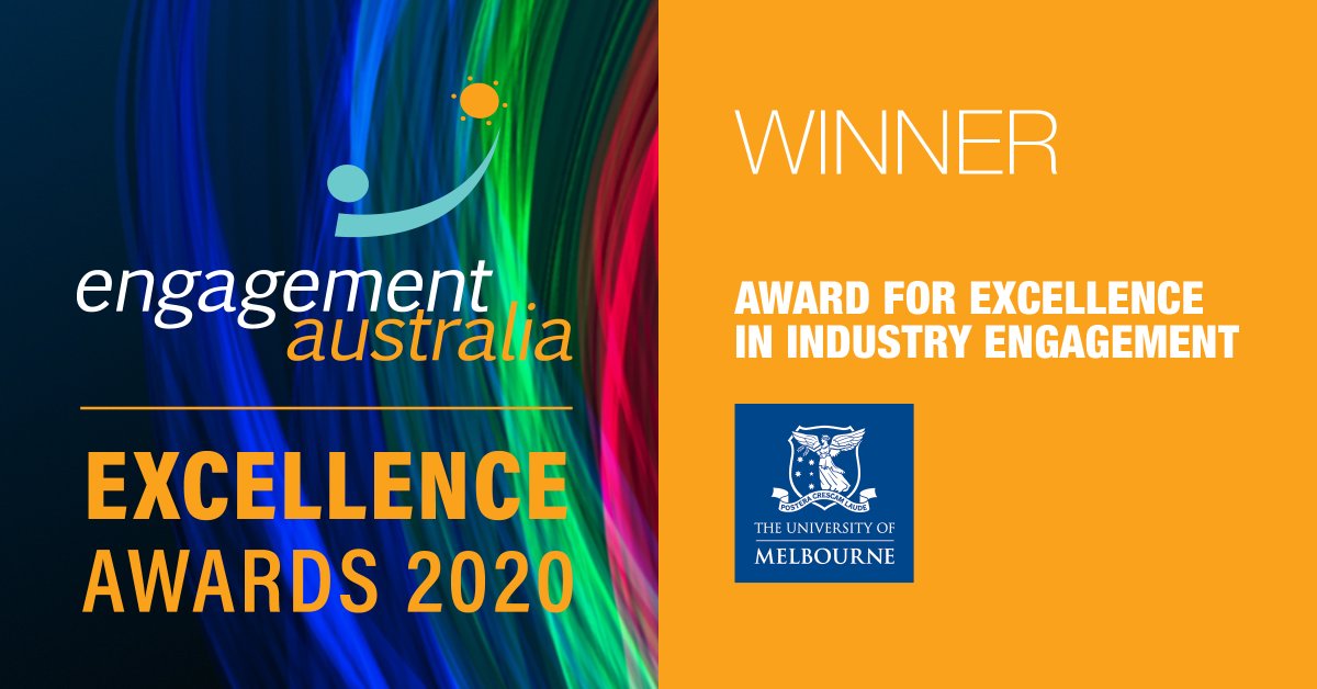 Engagement Australia (@engagementaust) on Twitter photo The #EngagementAustralia #ExcellenceAwards2020 winner for Excellence in Industry Engagement is <a href="/unimelb/">University of Melbourne</a>! The Uni of Melbourne recognised for its project, CrowdCARE - crowdsourcing as a novel approach to industry engagement.
Congratulations <a href="/unimelb/">University of Melbourne</a>! The #EngagementAustralia #ExcellenceAwards2020 winner for Excellence in Industry Engagement is <a href="/unimelb/">University of Melbourne</a>! The Uni of Melbourne recognised for its project, CrowdCARE - crowdsourcing as a novel approach to industry engagement.
Congratulations <a href="/unimelb/">University of Melbourne</a>!