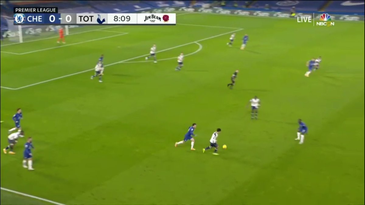 Spurs looked to get at Chelsea on the counter-attack, whenever Chelsea lost the ball. they flew in numbers pouring forward and Regulion and Aurier looked to offer width through the flanks from deep positions.