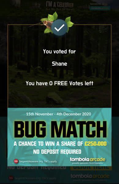 noshvscancer's tweet photo. All 5 votes are for Shane plus the phone bill is increasing mum’s gonna kill me 😂😂 can’t help it want Shane to win the King of the Castle keep voting people #ShaneRichie #ImACeleb #imacelebrity #TeamShane #SaveShane #VoteShane @realshanerichie @TeamShaneRichie @iamshanenolan https://t.co/gDiPzJthbX