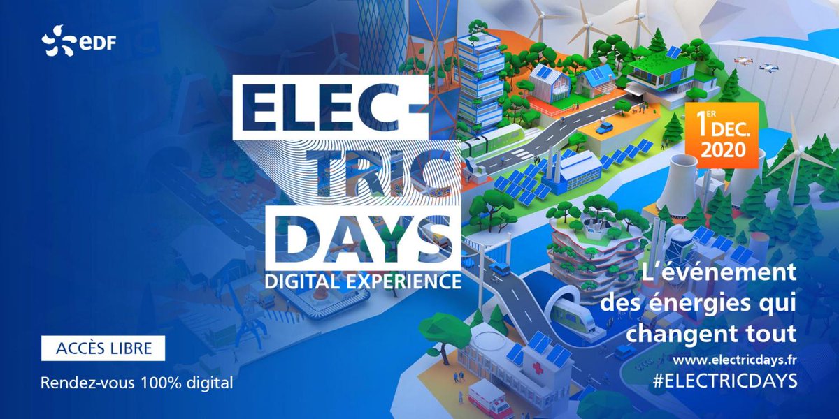 bymaddyness's tweet image. ⚡ #ElectricDays - L’évènement des énergies qui changent tout - c&apos;est aujourd&apos;hui !
Une expérience live 100% digitale. Prix #startups #EDFPulse 2020, eForum de recrutement, ateliers participatifs, keynotes inspirants, innovations...

Par ici 👉bit.ly/3lNzXux @EDFofficiel