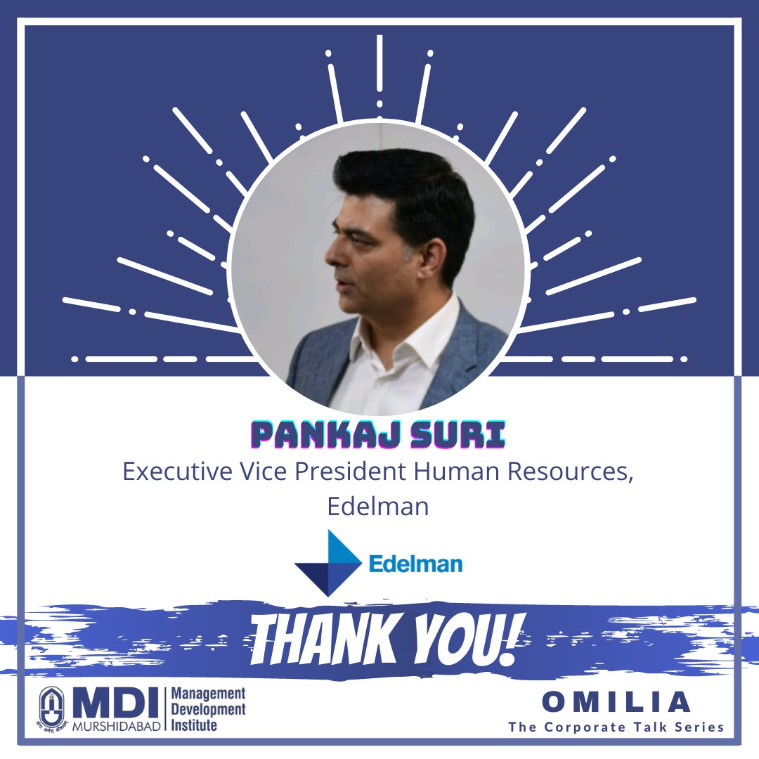 MDIM_Official's tweet photo. It was an honor to host Mr. Pankaj Suri, Executive Vice President (Human Resources) at Edelman India. We at #MDIM are grateful to you, sir, for providing us with such significant insights.
#ManDevIans #MDIM #HR #Webinar https://t.co/L5i3rKhPYv