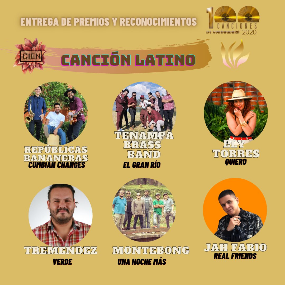 cien_jalisco's tweet photo. Categoría Canción Latino 🏅
Nominados:

@TenampaBB 
Repúblicas Bananeras
@ElyTorresMX 
Tremendez
@MonteBong 
@jahfabiomx 

Vota por tu favorito 👉 https://t.co/Cn1Q447z8J https://t.co/sUdOGlzBXq