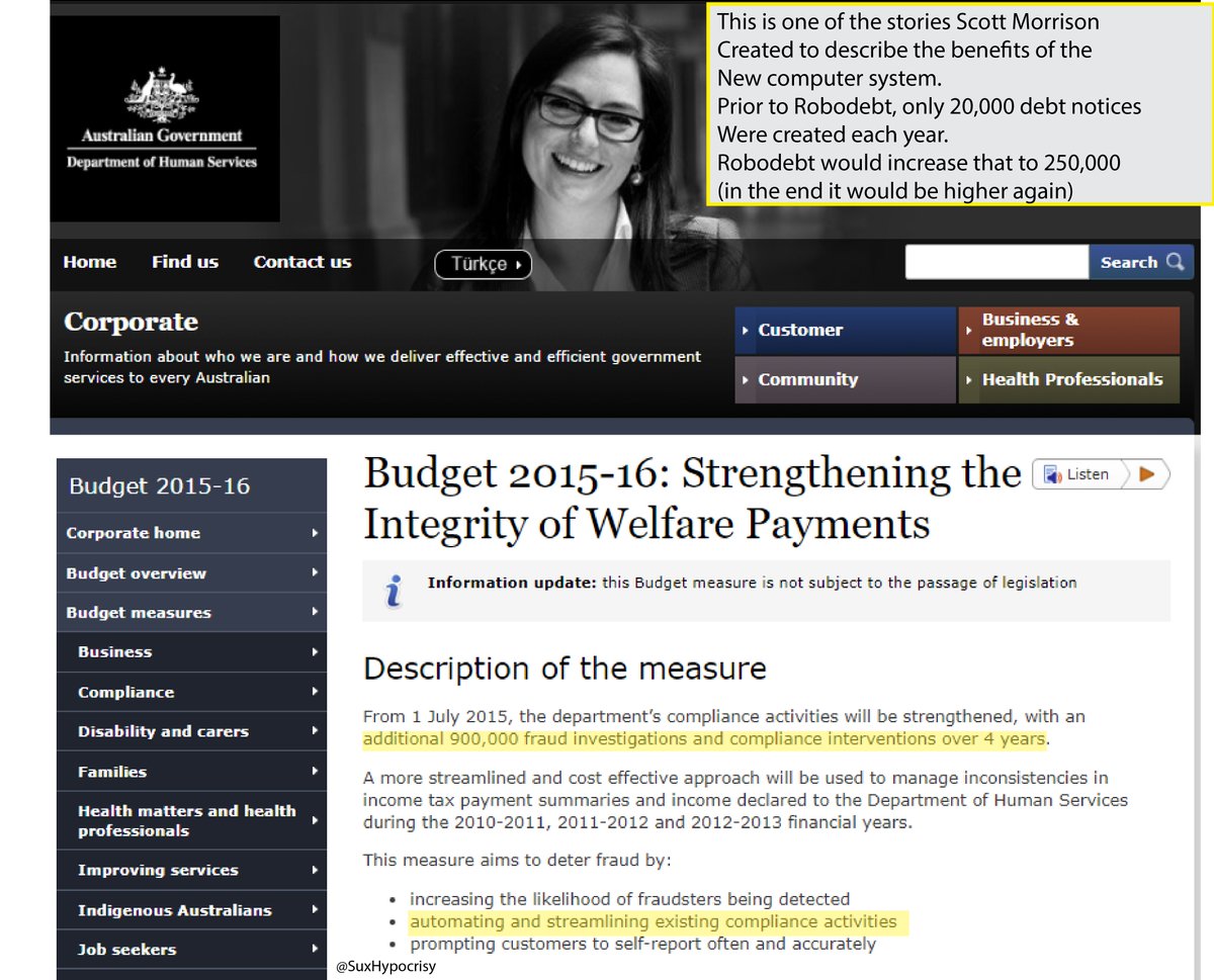 2/These two articles are some of the early pieces of propaganda that Scott Morrison was putting out into the public to show he was tough on welfare and whistle to his base. You will notice the rhetoric with massive numbers, both debts processed and budget savings.