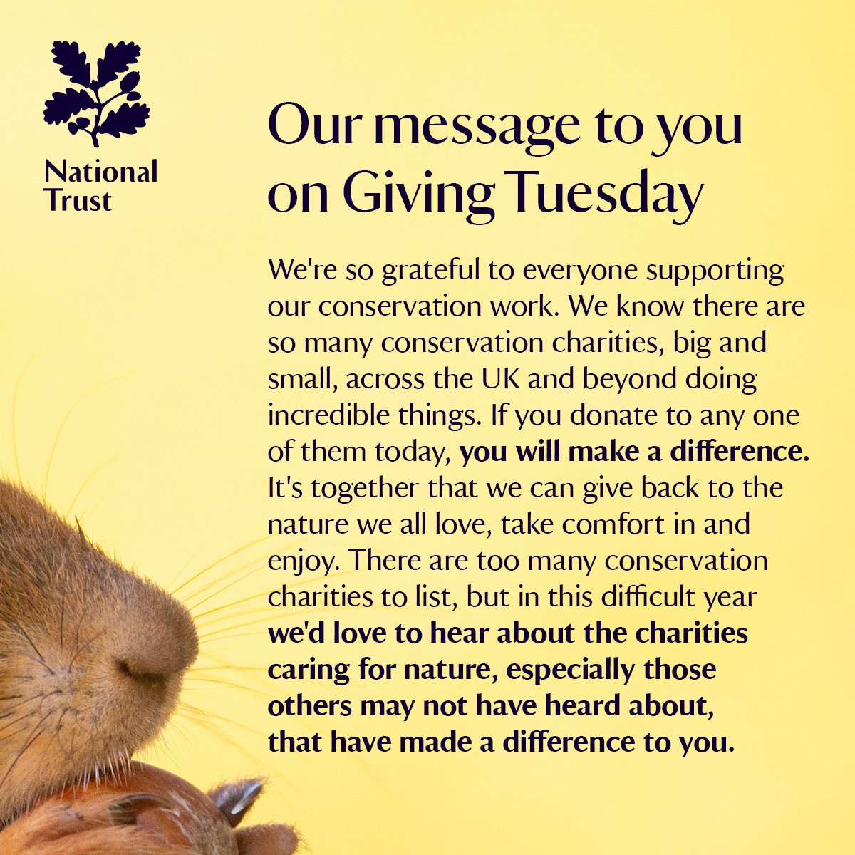 National Trust (@nationaltrust) on Twitter photo 01/12/2020 07:15:06 Nature needs you and we need nature, more than ever. #GivingTuesday Nature needs you and we need nature, more than ever. #GivingTuesday