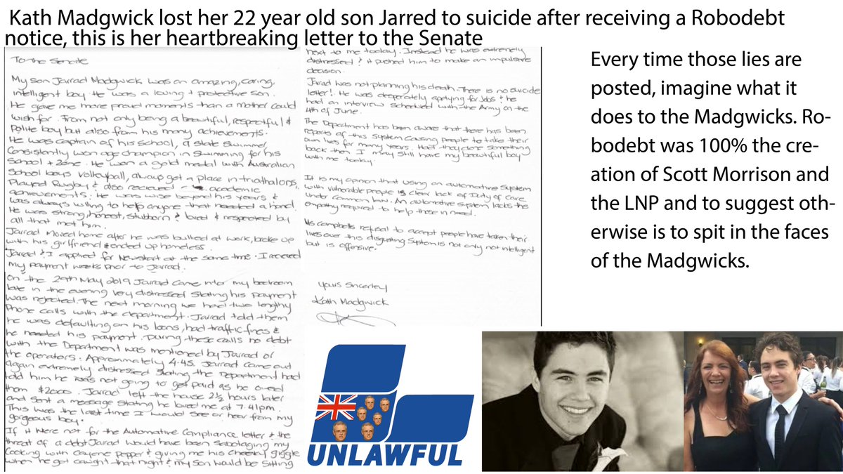 12/Here are two letters from grieving mothers who have both lost their sons to suicide not long after receiving Robodebt notices.
