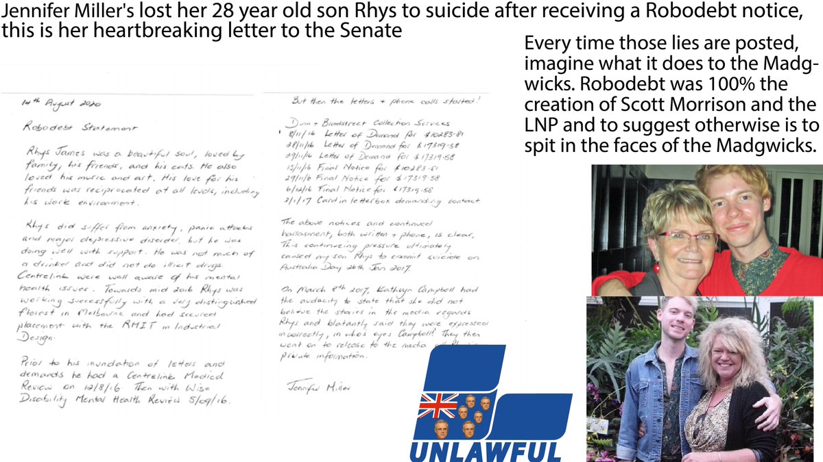 12/Here are two letters from grieving mothers who have both lost their sons to suicide not long after receiving Robodebt notices.