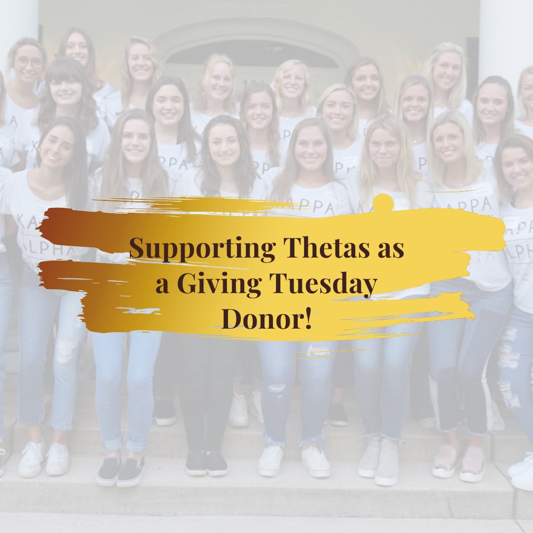 On #GivingTuesday I am thrilled to #GivetoTheta to celebrate Kappa Alpha Theta’s Sesquicentennial. I am thrilled to be joined by every member of Theta’s International Leadership in making today’s $15,000 Leadership Challenge possible!  GivetoTheta.org