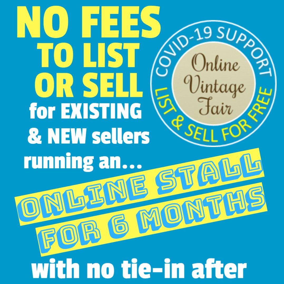 #onlinevintagefair support for sellers of #vintage #retro #upcyled #handcrafted
List & Sell PLUS showcase your etsy, ebay, instagram offerings & we’ll promote across our social pages
ALL FOR FREE for 6 months & no tie-in 😍&... https://t.co/hXYmZCZYSW