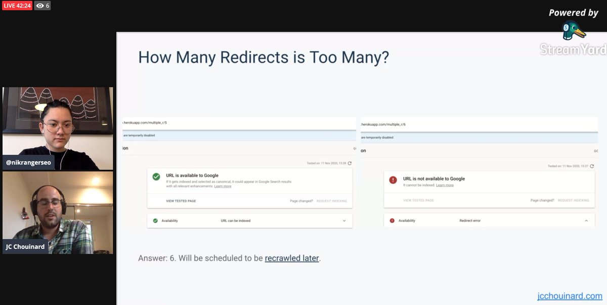 nikrangerseo's tweet image. @ChouinardJC: How many redirects is too many redirects? You can use #python with search console to be able to find out. (The answer is 6)
#SEOmeetupMelb #pythonSEO