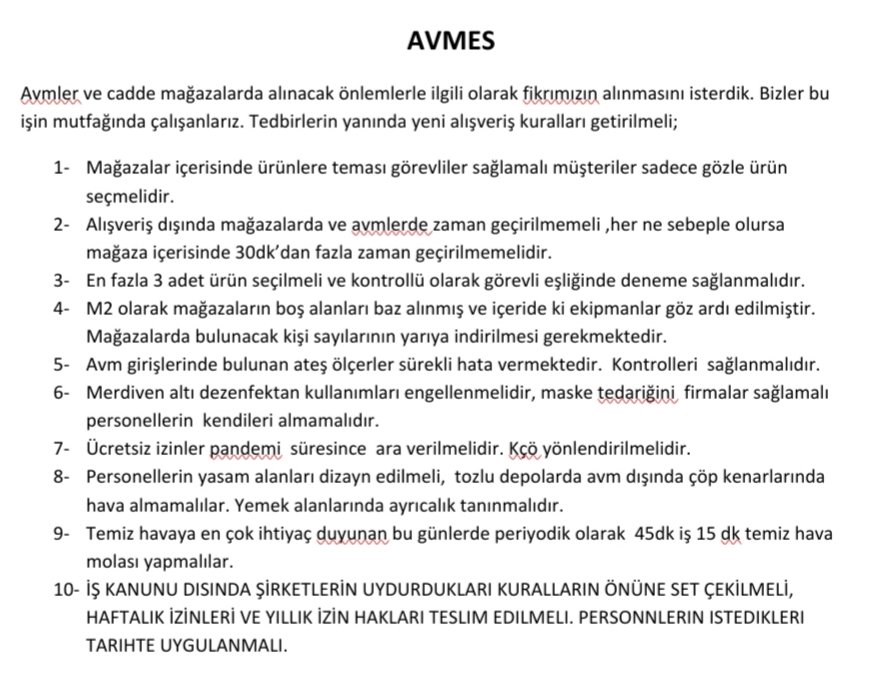AvmeSendikasi's tweet photo. @KucukkayaIsmail Ismail bey merhaba sizden ricamiz konunun hassas olmasi ve herkesle paylasilmasi. https://t.co/JKpEioLAqw