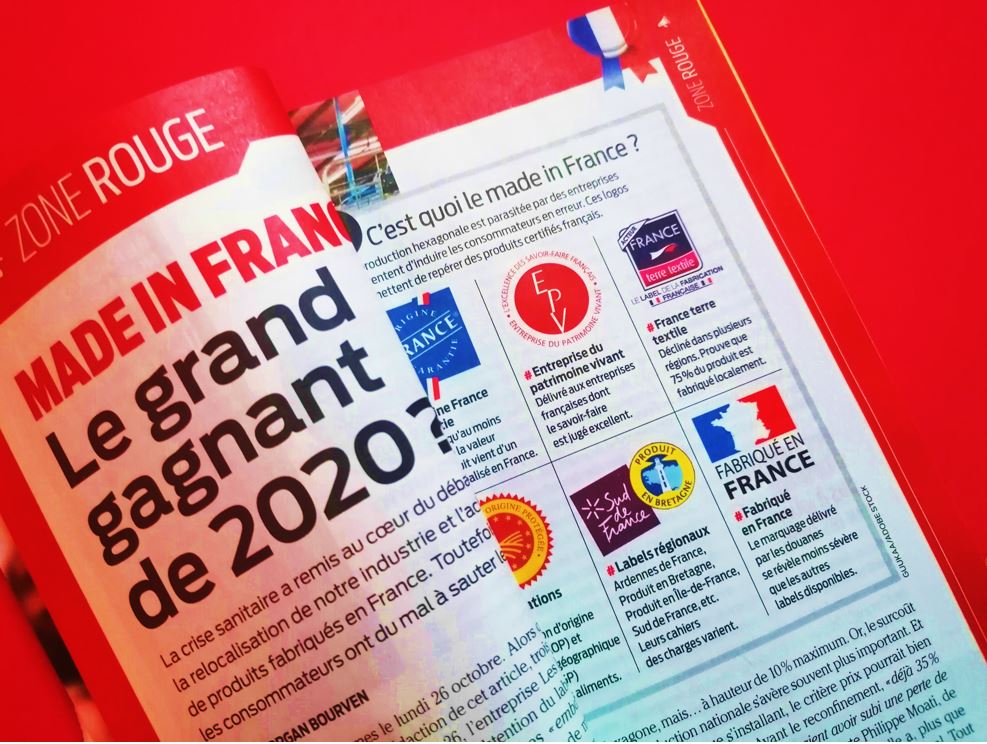 TerreTextile's tweet photo. 📰 Made in France : le grand gagnant de 2020 ?

👉 À lire dans le numéro de décembre de l'@UFCquechoisir un dossier sur la santé des secteurs d'activité face au #Covid et les labels de confiance pour des achats certifiés français !

#MadeinFrance #Industrie #Circuitcourt https://t.co/CWyHGoPPkU