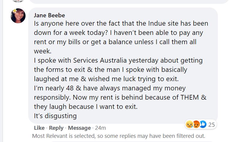 notowelfarecard's tweet photo. How much more are @Centrelink  going to torment FORCED #Indue #CashlessDebitCard holders, laughing at people wanting an exit as #IndueFail again to pay rents and bills!  @SenatorSiewert @AlboMP @Senator_Patrick taking the piss of Aussies already struggling is the new low https://t.co/x8Q6GNZVIq