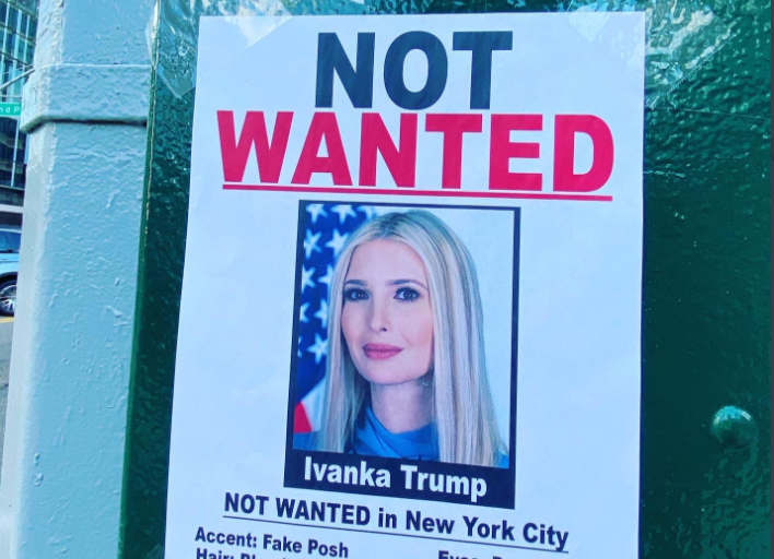 Ivanka Trump ‘Not Wanted’ posters appear across New York City