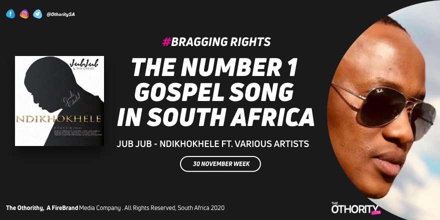 THIS WEEK: The number 1 Gospel song in South Africa is #NdikhokheleRemix by <a href="/official_jubjub/">Jub Jub</a> feat. Various Artists. 

Full Chart: theothority.com/gospel-10

#BraggingRights
