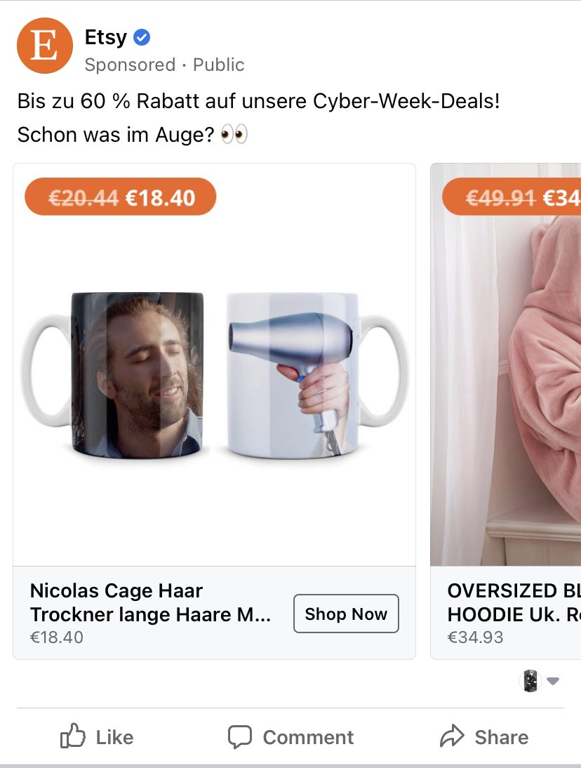 nemzilla's tweet photo. facebook advertising algorithms: the christmas shopping gone wrong edition. https://t.co/48ZM5K6RXA